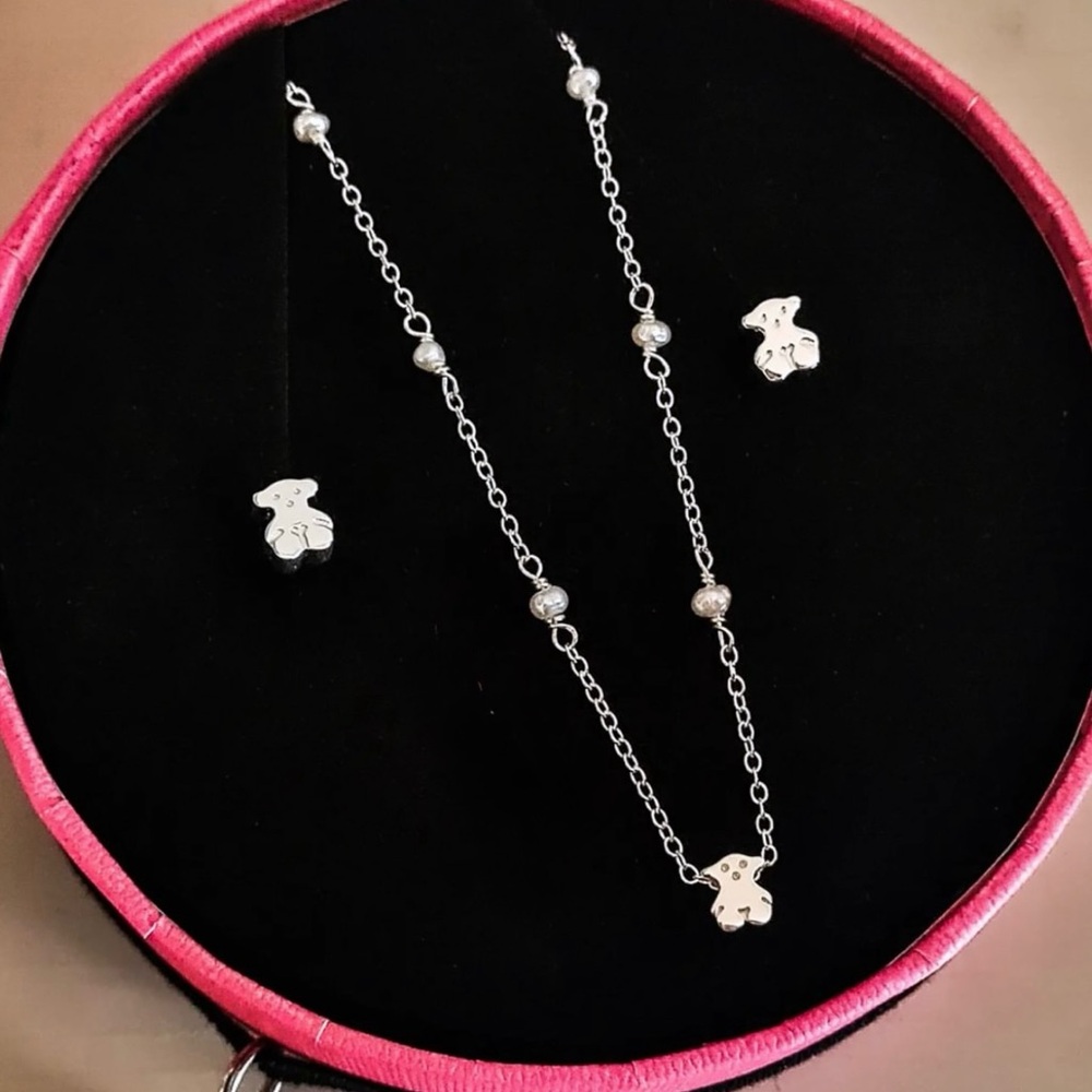 Tous small bears silver and pearl set